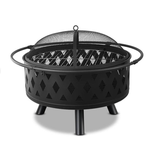 Grillz Fire Pit BBQ Grill 82cm-0
