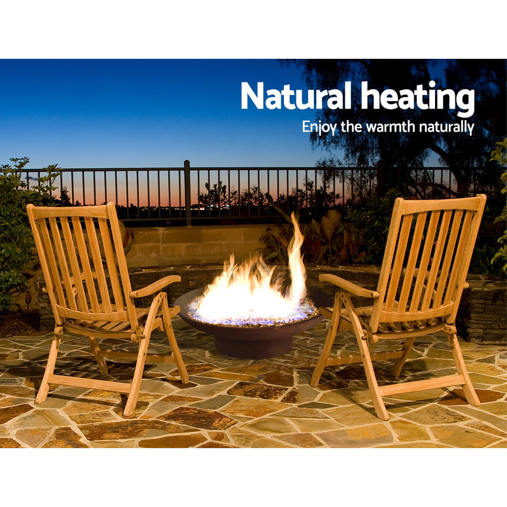 Grillz Fire Pit Bowl Cast Iron Rustic 70cm-4