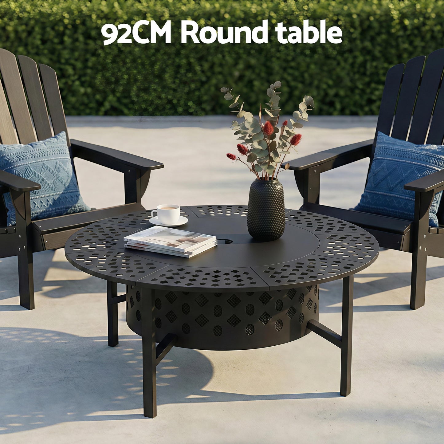 Grillz Fire Pit BBQ Charcoal Smoker Portable Mesh Pits Outdoor Camping Fireplace