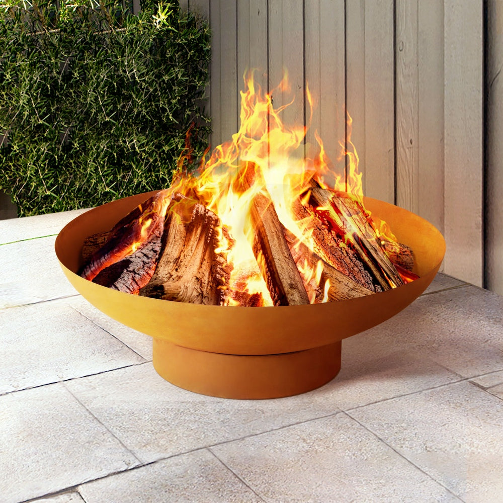 Grillz Fire Pit Iron Bowl 80cm Outdoor Patio Fireplace-6