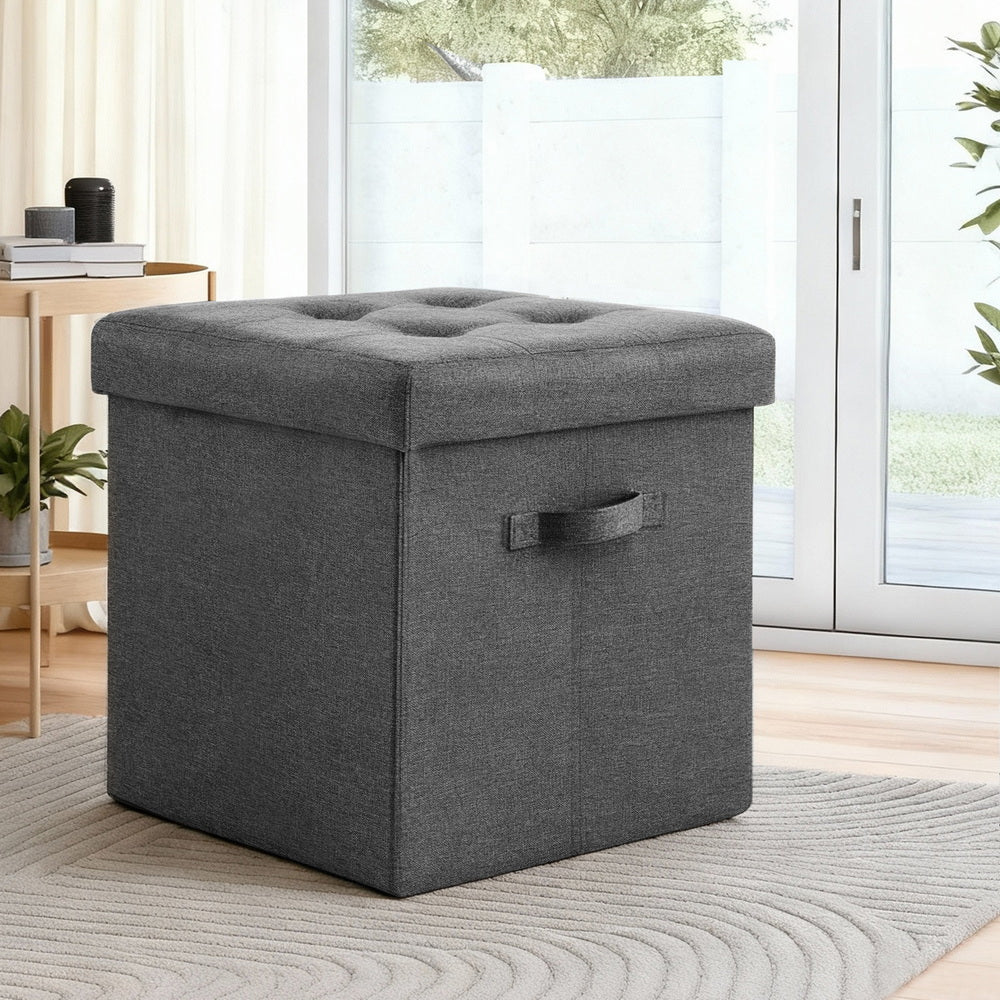 Artiss Storage Ottoman Rest Foot Stool Foldable-0