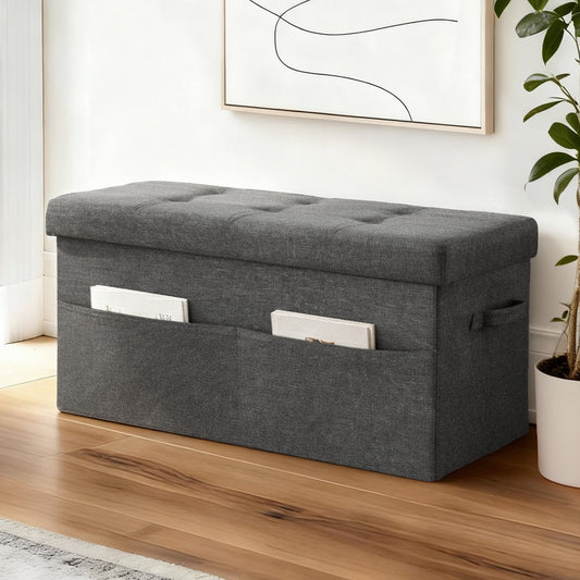 Artiss Storage Ottoman Foot Stool Rest Foldable-0