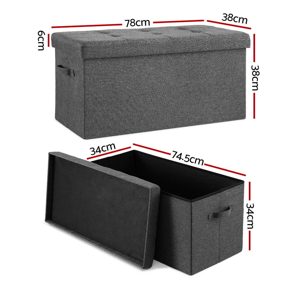 Artiss Storage Ottoman Foot Stool Rest Foldable-1