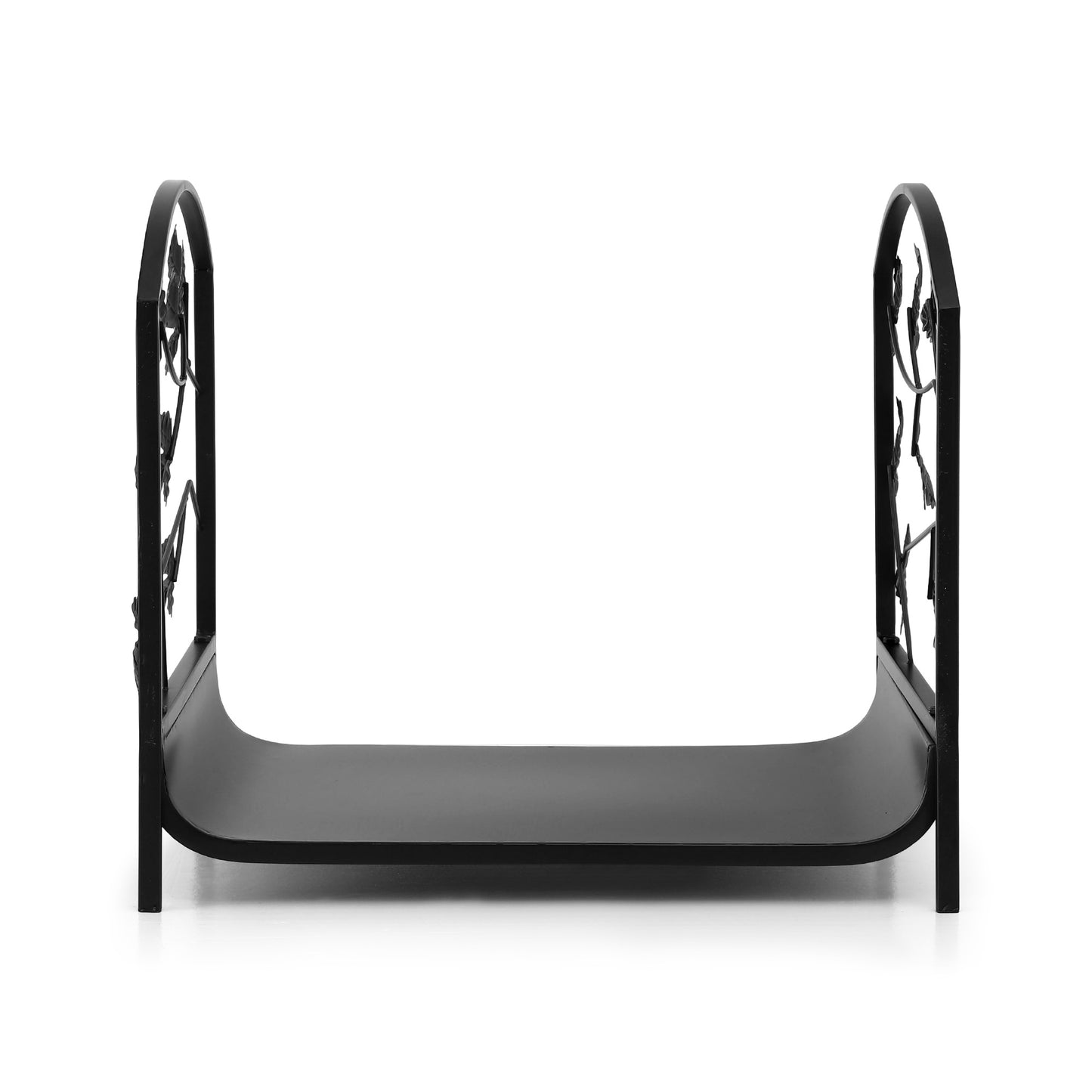 Gardeon Firewood Rack 48cm Wood Rack Firewood Storage Indoor Outdoor Black-2