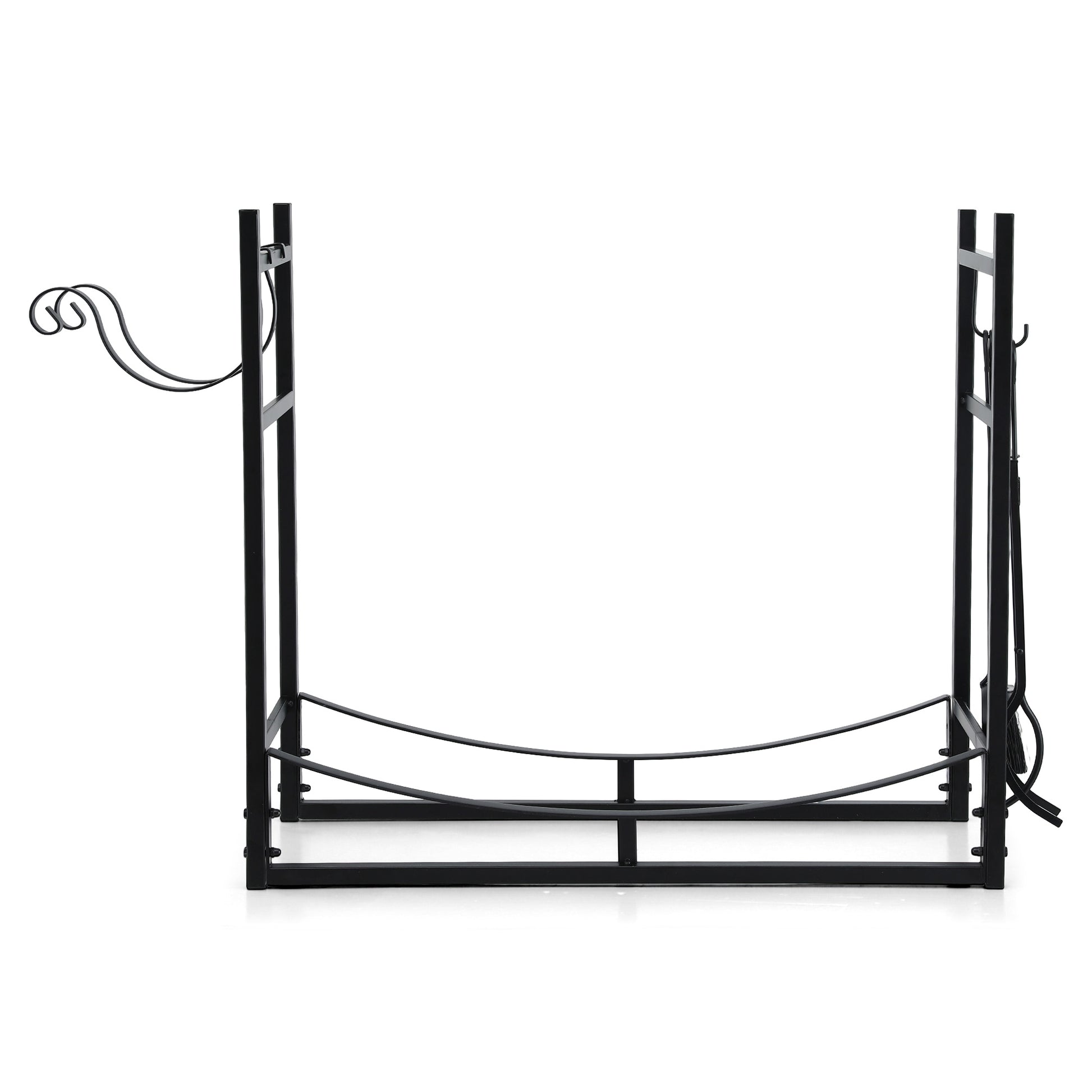Gardeon Firewood Rack 84cm Wood Rack Firewood Storage Indoor Outdoor Black-2