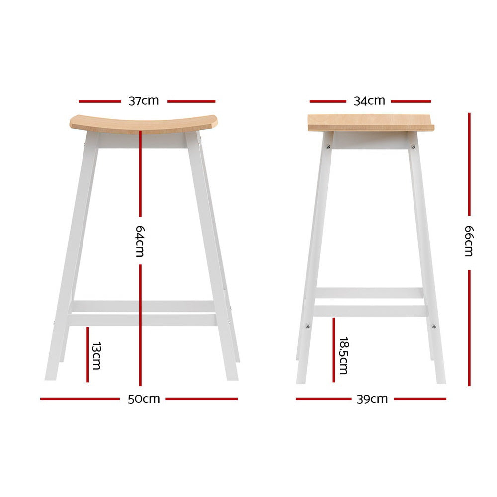 Artiss 2x Bar Stools Wooden Chairs Oak-1