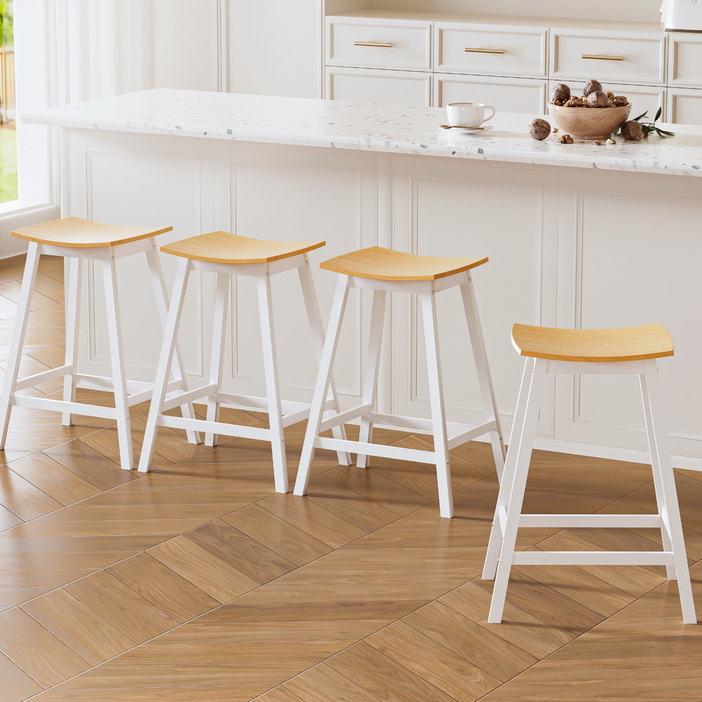 Artiss 4x Bar Stools Wooden Chairs Oak-6