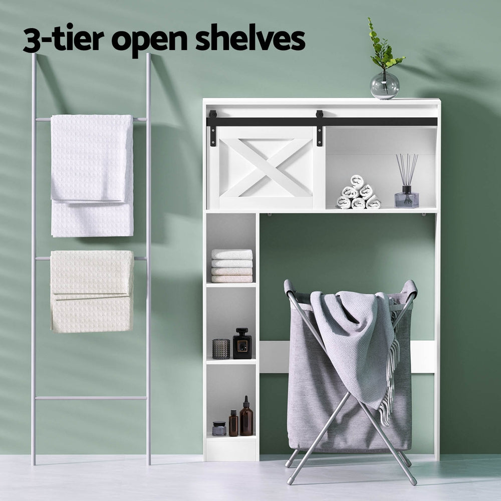 Artiss Bathroom Cabinet Over the Toilet Storage Organiser Laundry Shelf 128cm-4