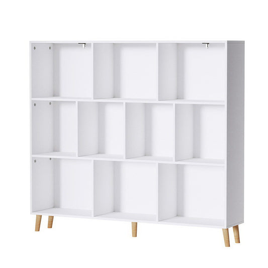 Artiss Bookshelf 3 Tiers 10 Cubes - CORA White-0