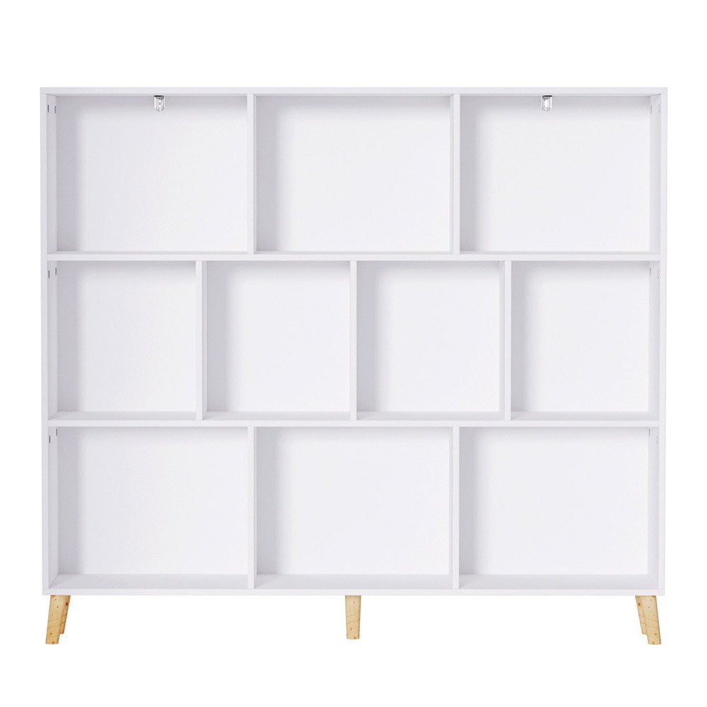 Artiss Bookshelf 3 Tiers 10 Cubes - CORA White-2