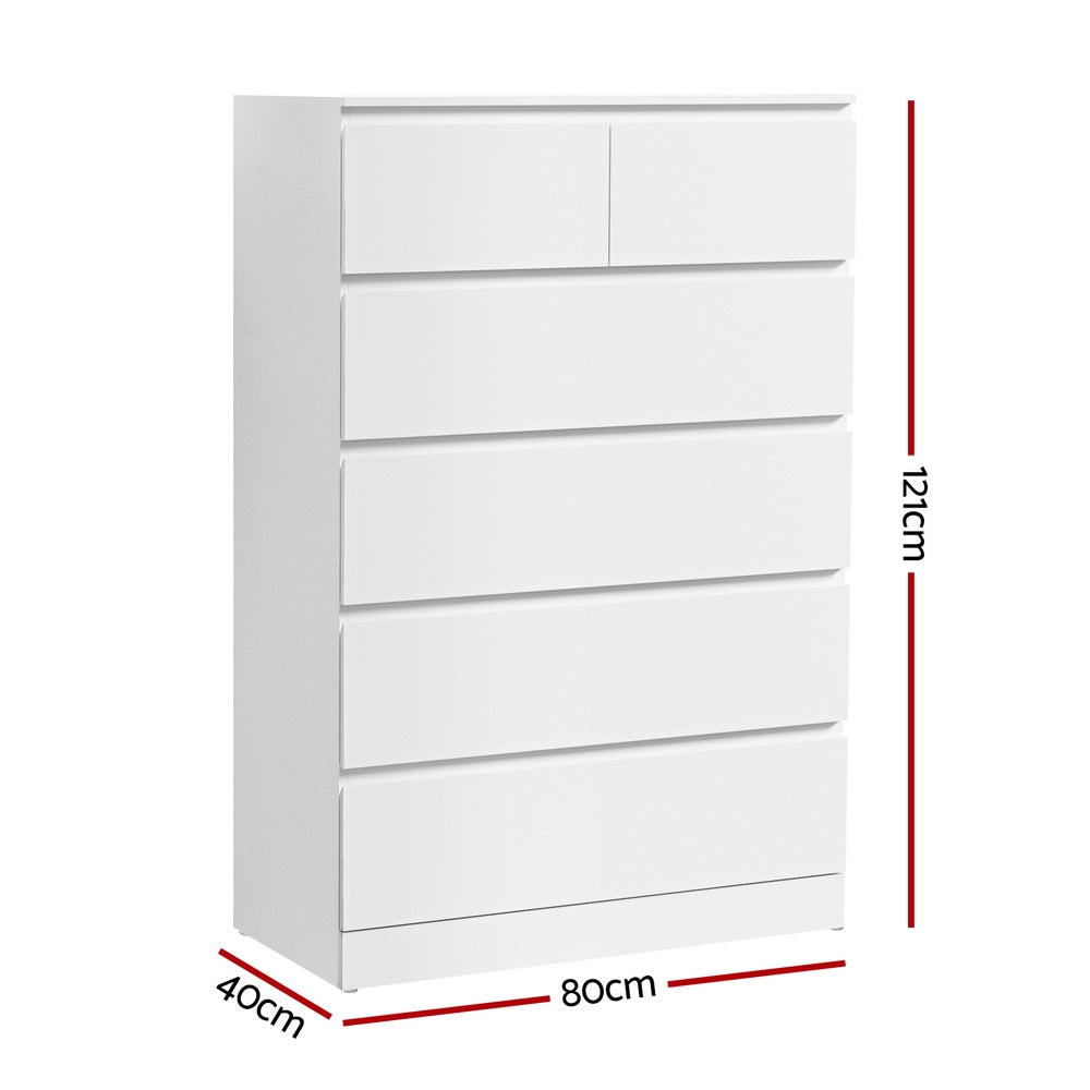 Artiss 6 Chest of Drawers - PEPE White-1