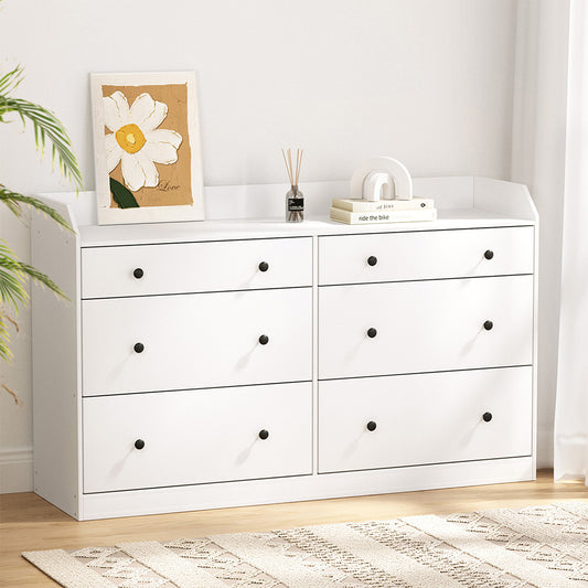 Artiss 6 Chest of Drawers - PETE White-0