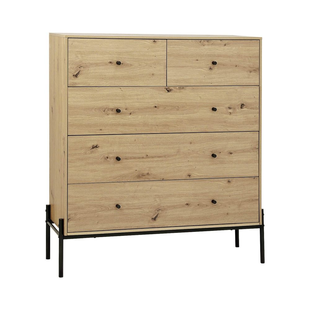 Artiss 5 Chest of Drawers - ARNO Pine-0