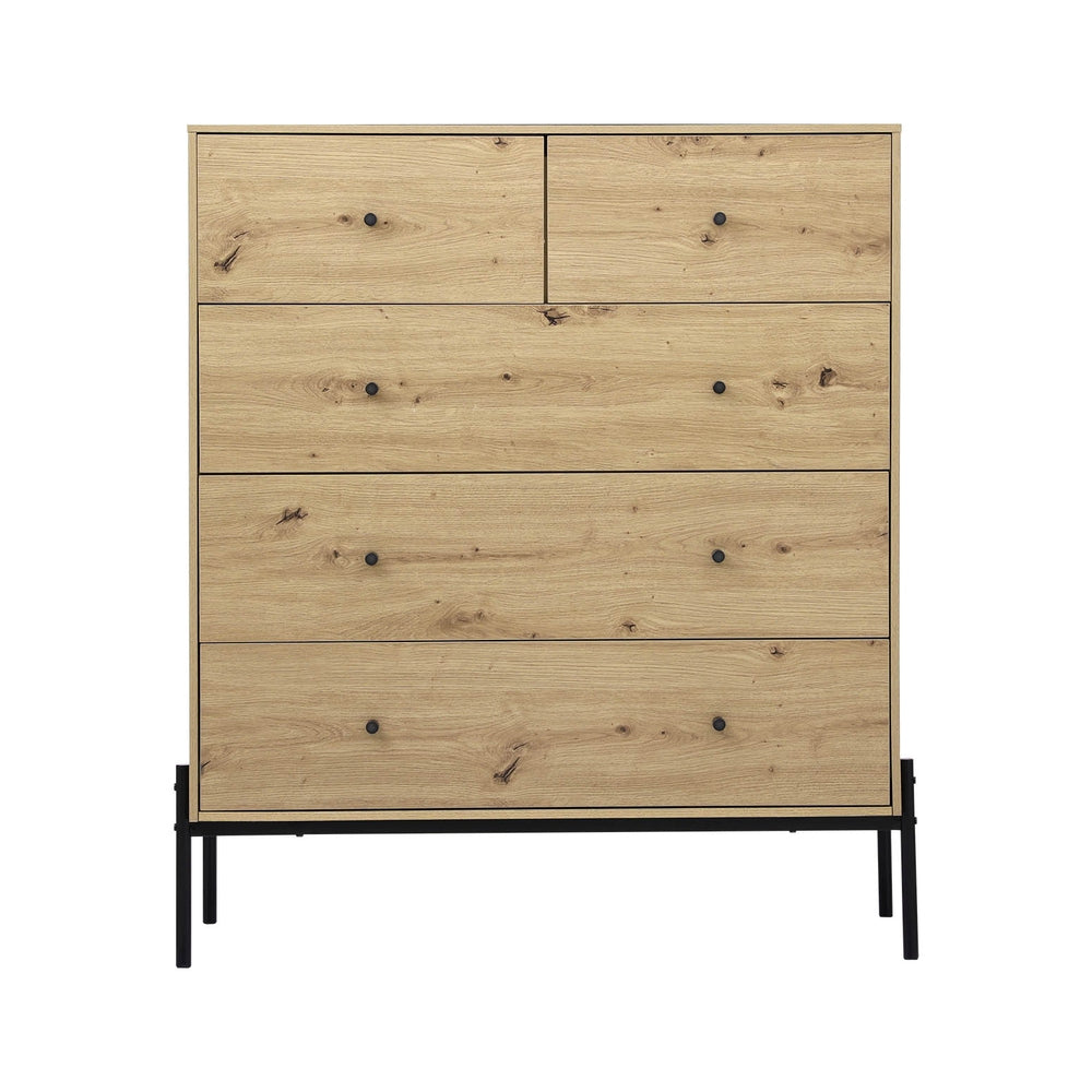 Artiss 5 Chest of Drawers - ARNO Pine-2