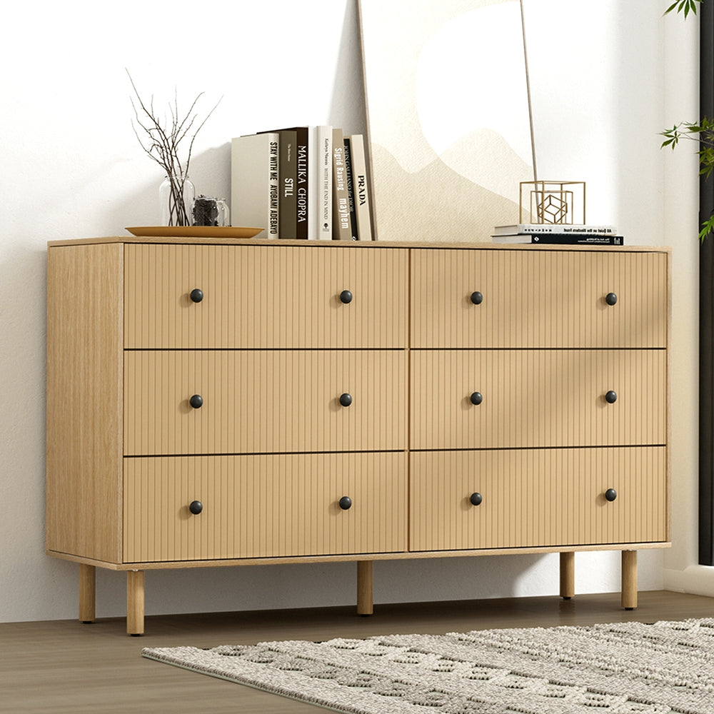 Artiss 6 Chest of Drawers Tallboy Cabinet - RUTH Pine-6