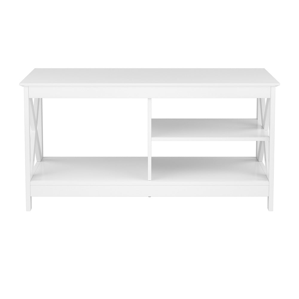 Artiss Coffee Table Storage Shelf White-2
