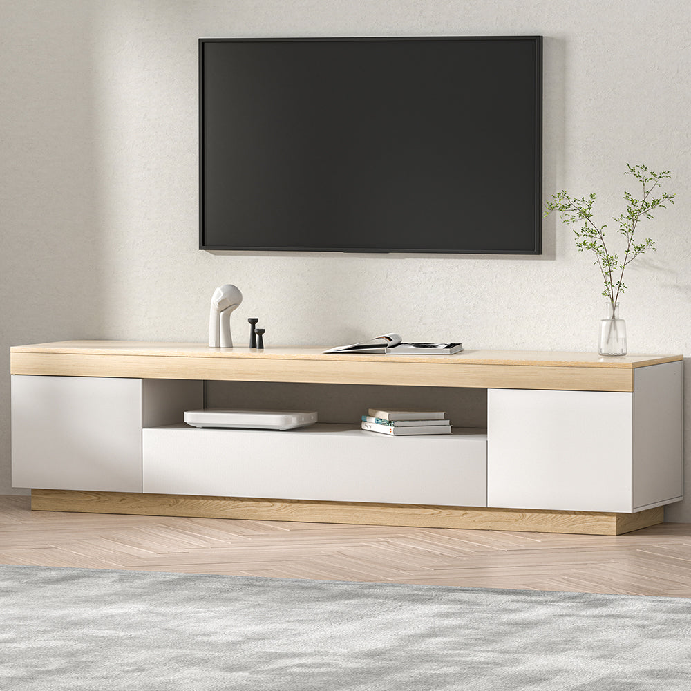 Artiss TV Cabinet Entertainment Unit Stand 180CM White Wood-6