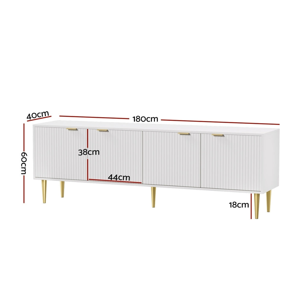 Artiss TV Cabinet Entertainment Unit Stand Storage 180CM White-1