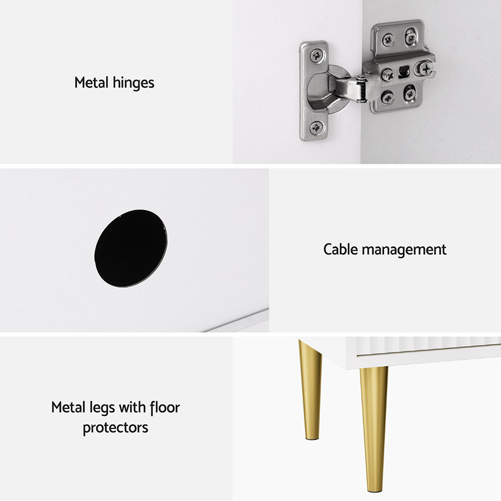 Artiss TV Cabinet Entertainment Unit Stand Storage 180CM White-4