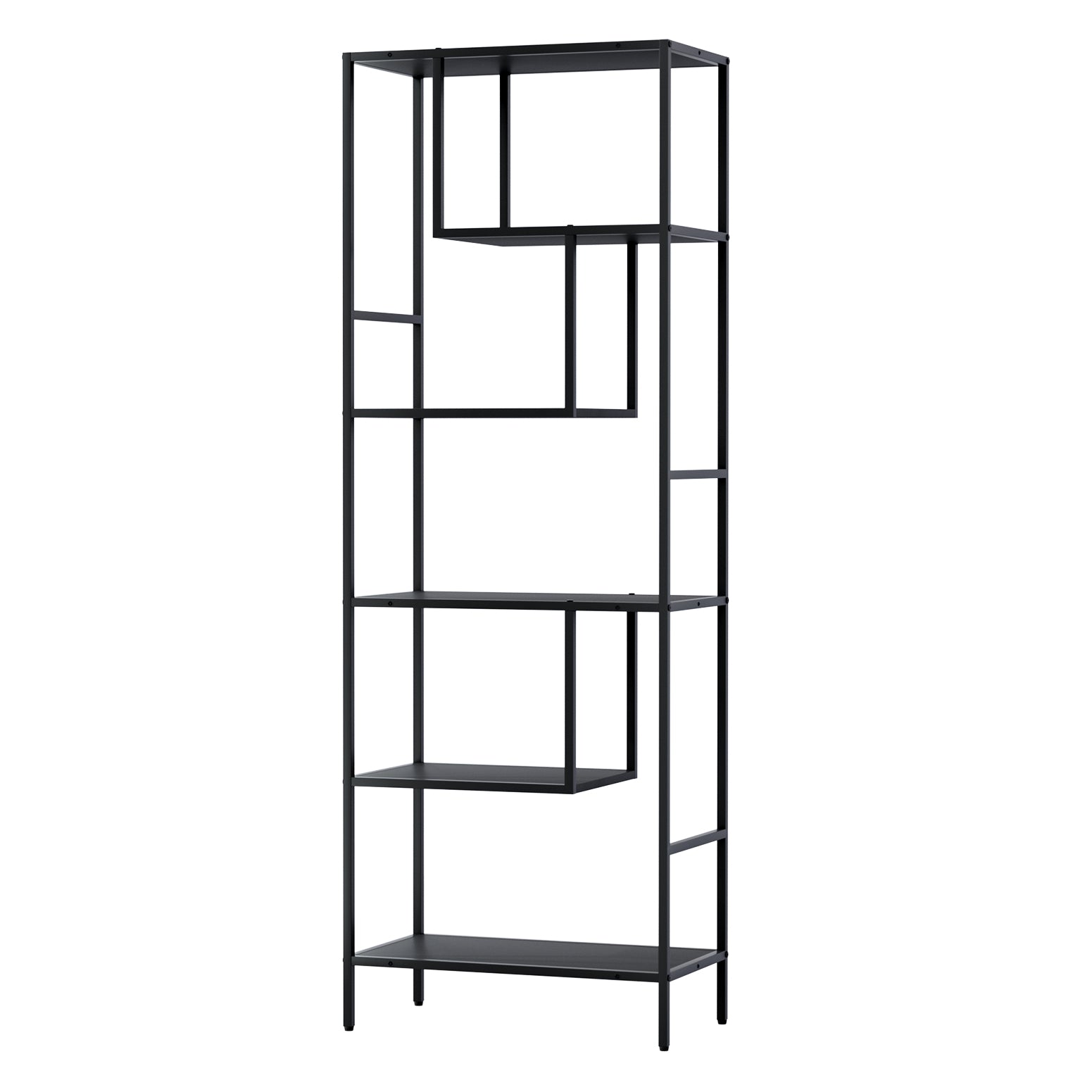 Artiss Bookshelf 5 Tiers RHYS Black-2