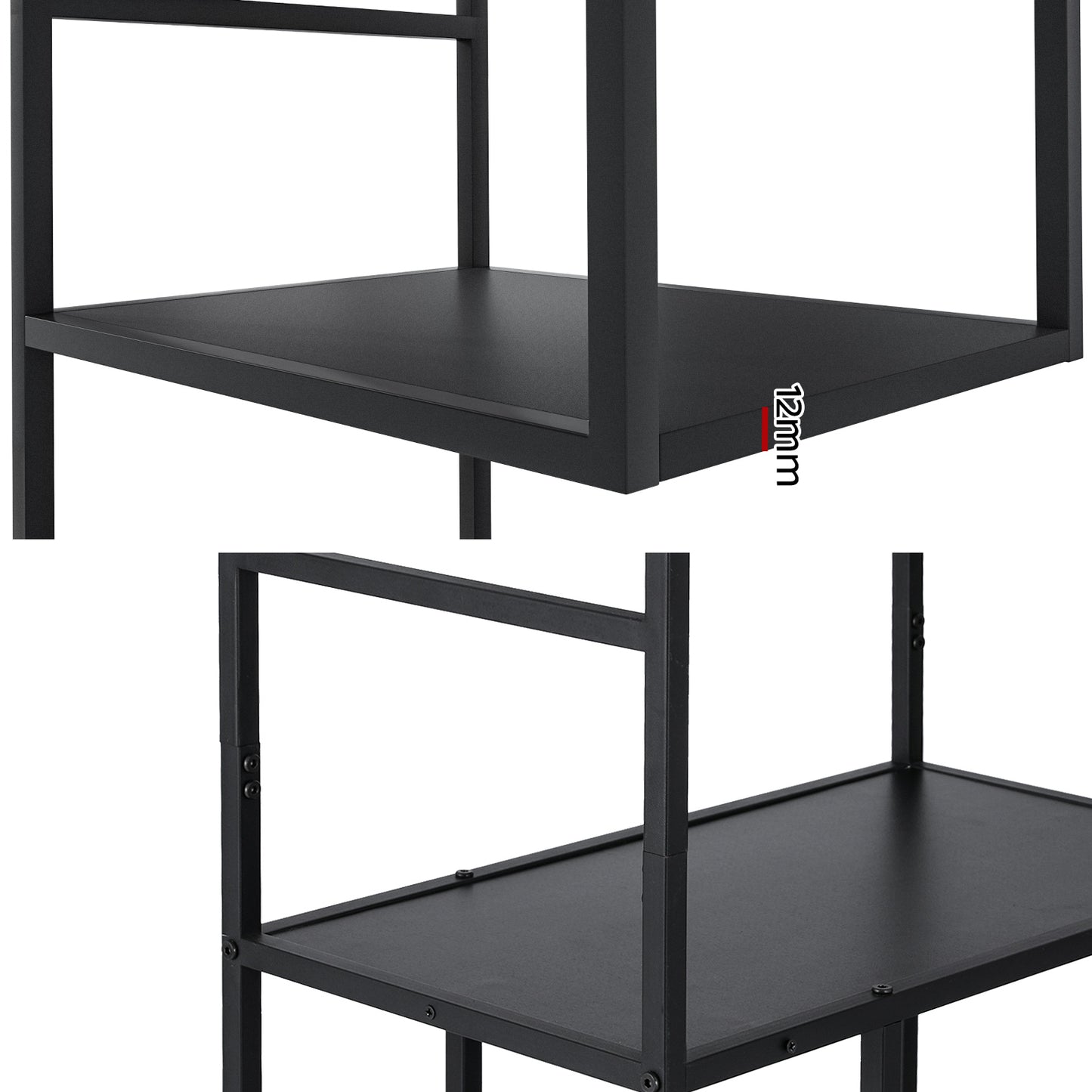 Artiss Bookshelf 5 Tiers RHYS Black-6