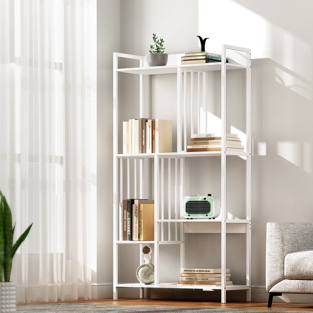 Artiss Bookshelf Display Shelves 5 Tiers 120cm White-6