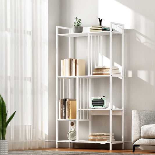 Artiss Bookshelf Display Shelves 5 Tiers 120cm White-0