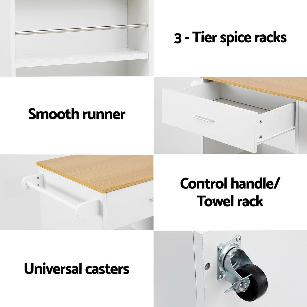 Artiss Kitchen Island Trolley Rolling Serving Cart-7