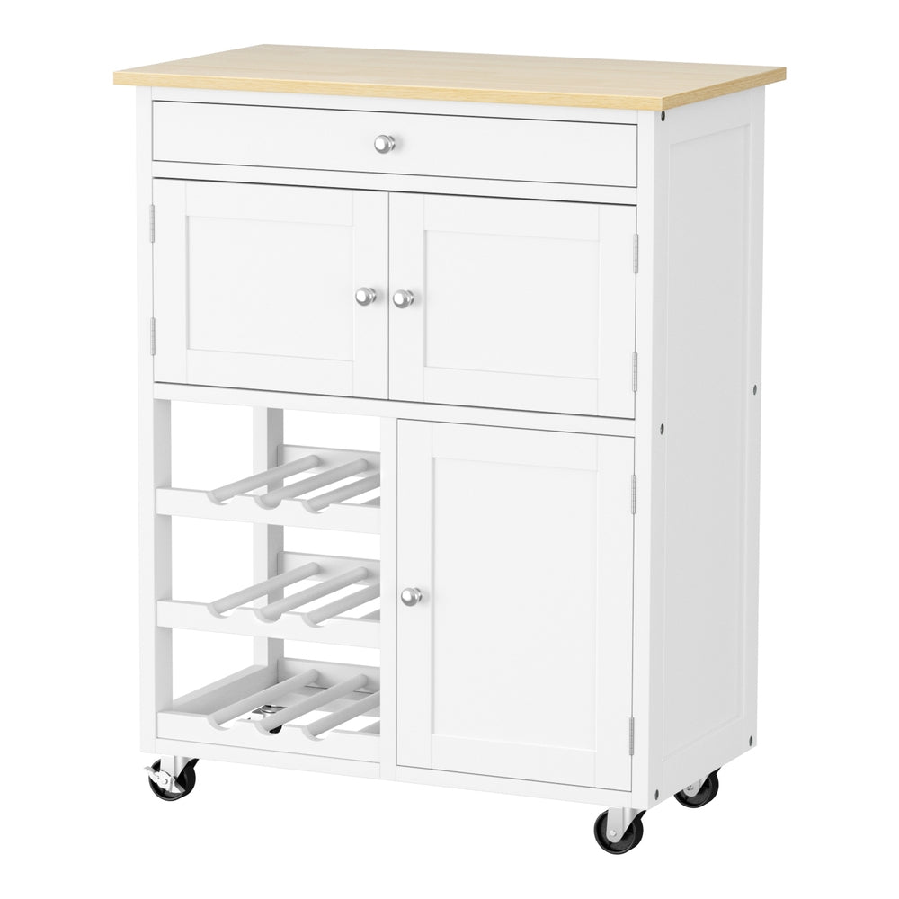 Artiss Kitchen Island Trolley Rolling Serving Cart Storage Cart Drawer Cupboard-0