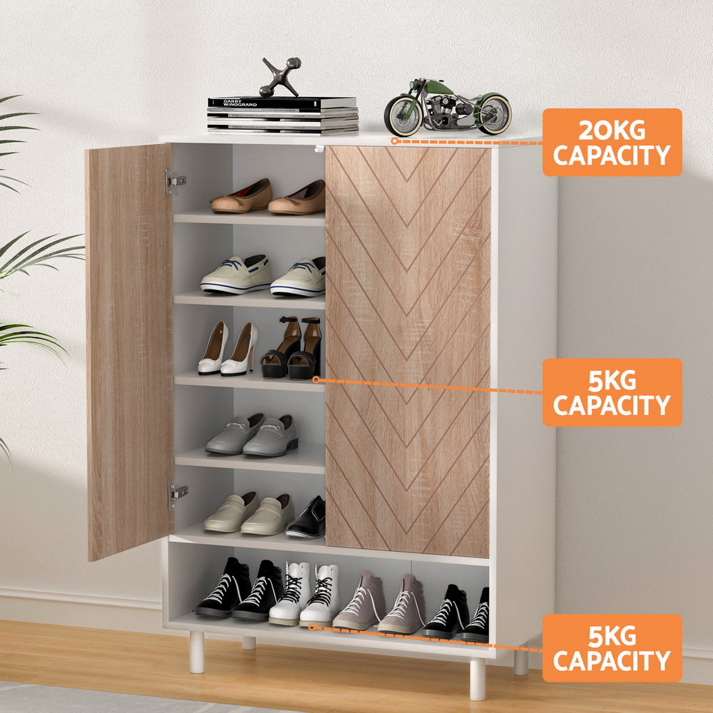 Artiss Shoe Rack Cabinet 24 Pairs 6-tier White-4