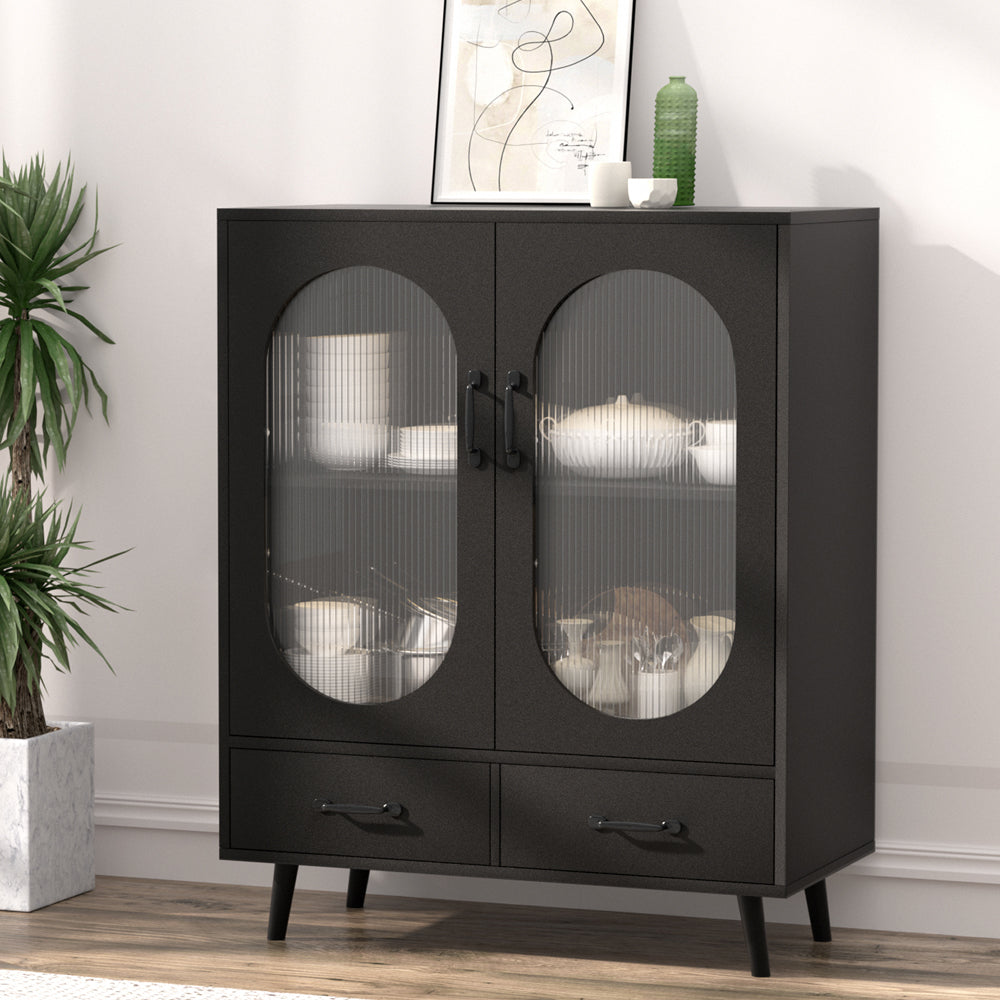 Artiss Buffet Sideboard Double Doors - Black-4