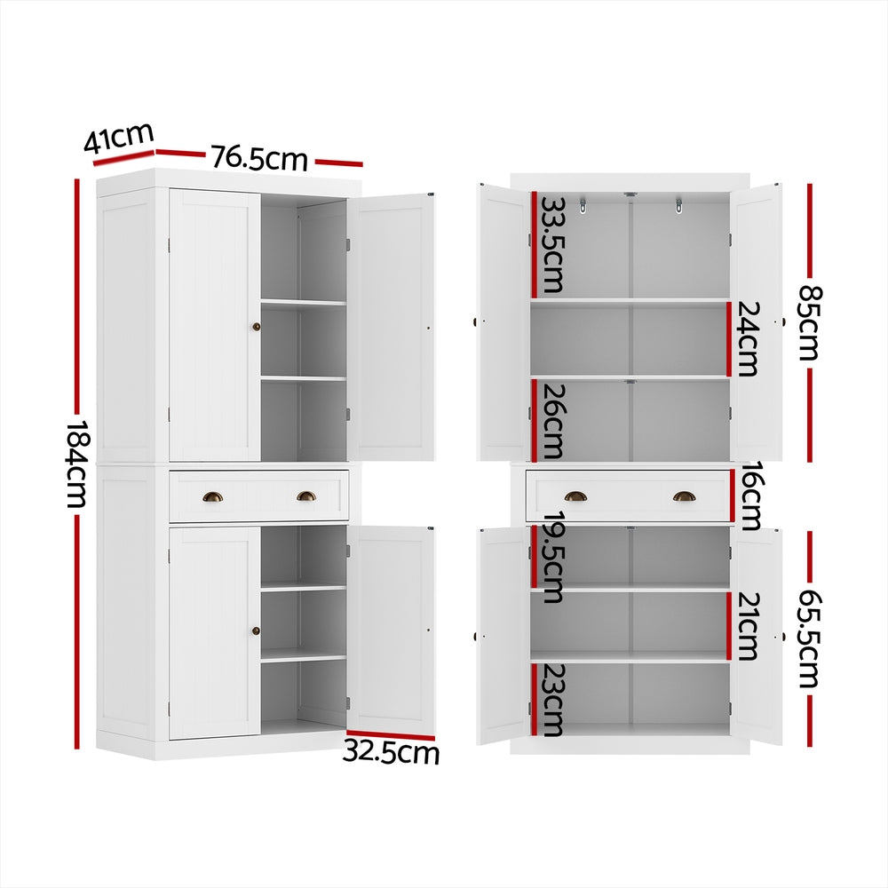 Artiss Buffet Sideboard Cupboard Cabinet White-1