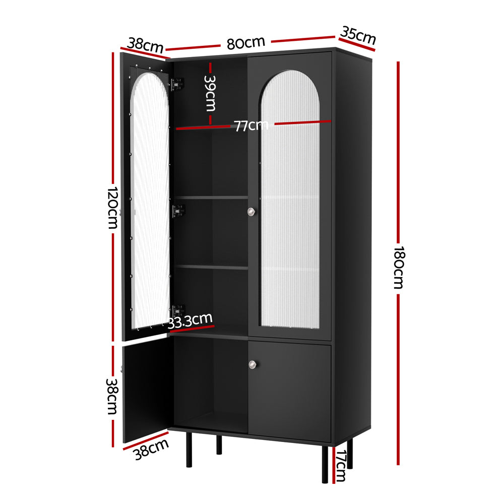 Artiss Buffet Sideboard Cupboard Cabinet Black-1