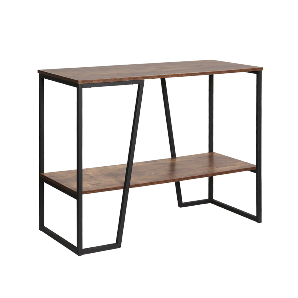 Artiss Console Table 106CM 2-tier Walnut Cora-0