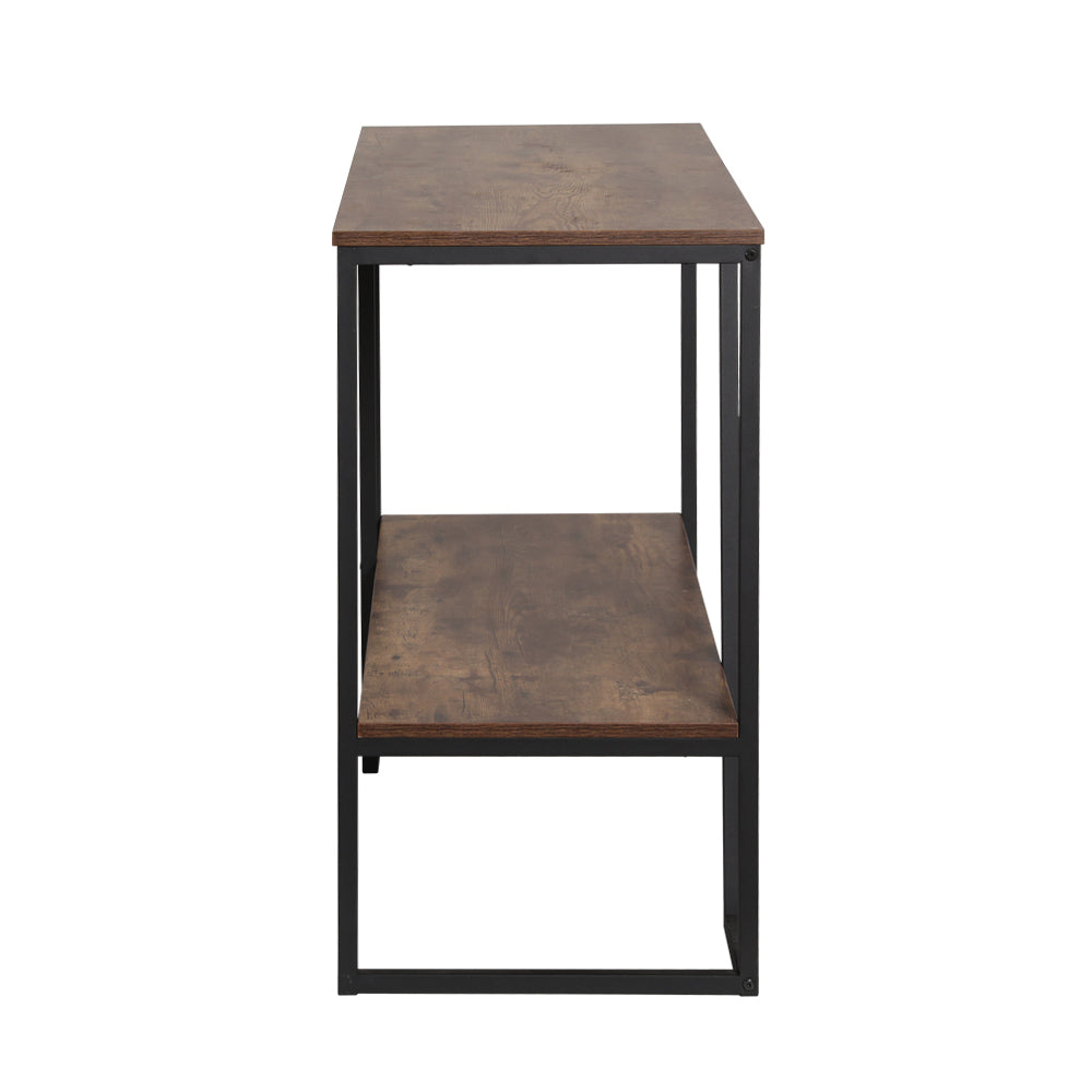 Artiss Console Table 106CM 2-tier Walnut Cora-3