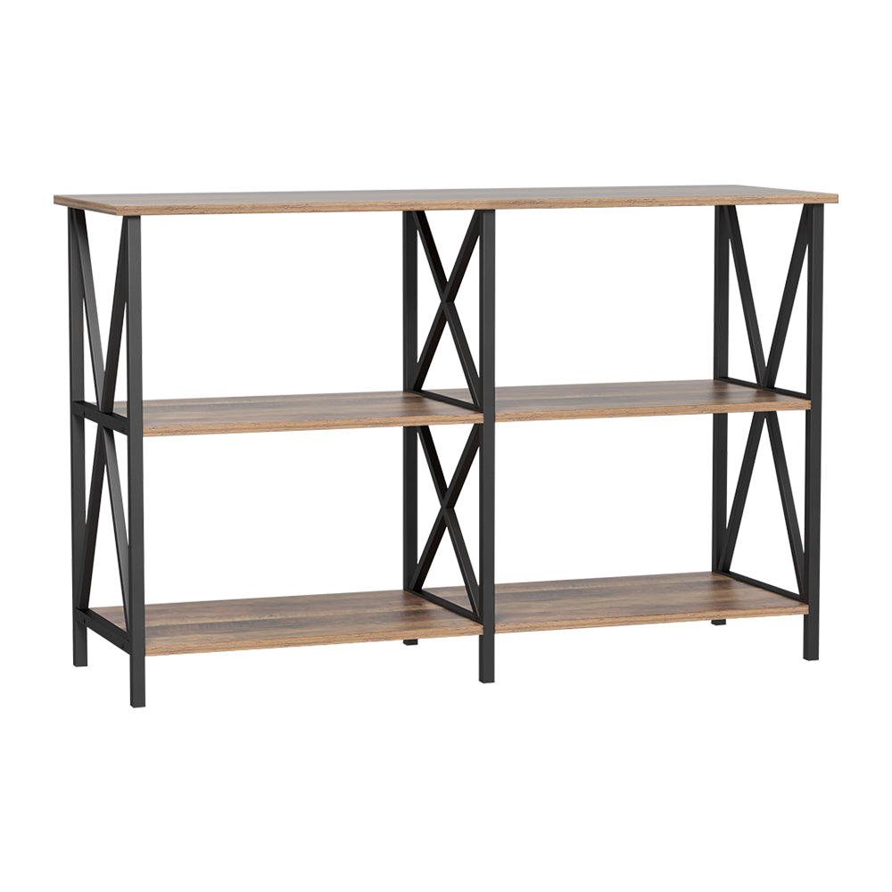 Artiss Console Table 120CM 3-tier Walnut Xiah-0