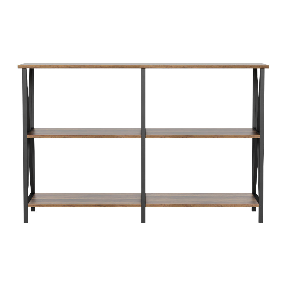 Artiss Console Table 120CM 3-tier Walnut Xiah-2