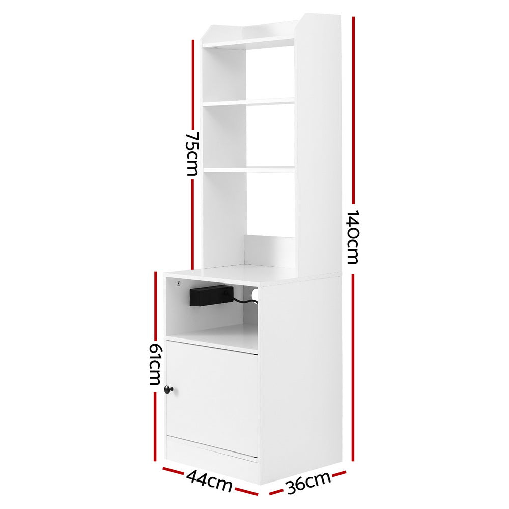 Artiss Bedside Table Nightstand Charging Station-1