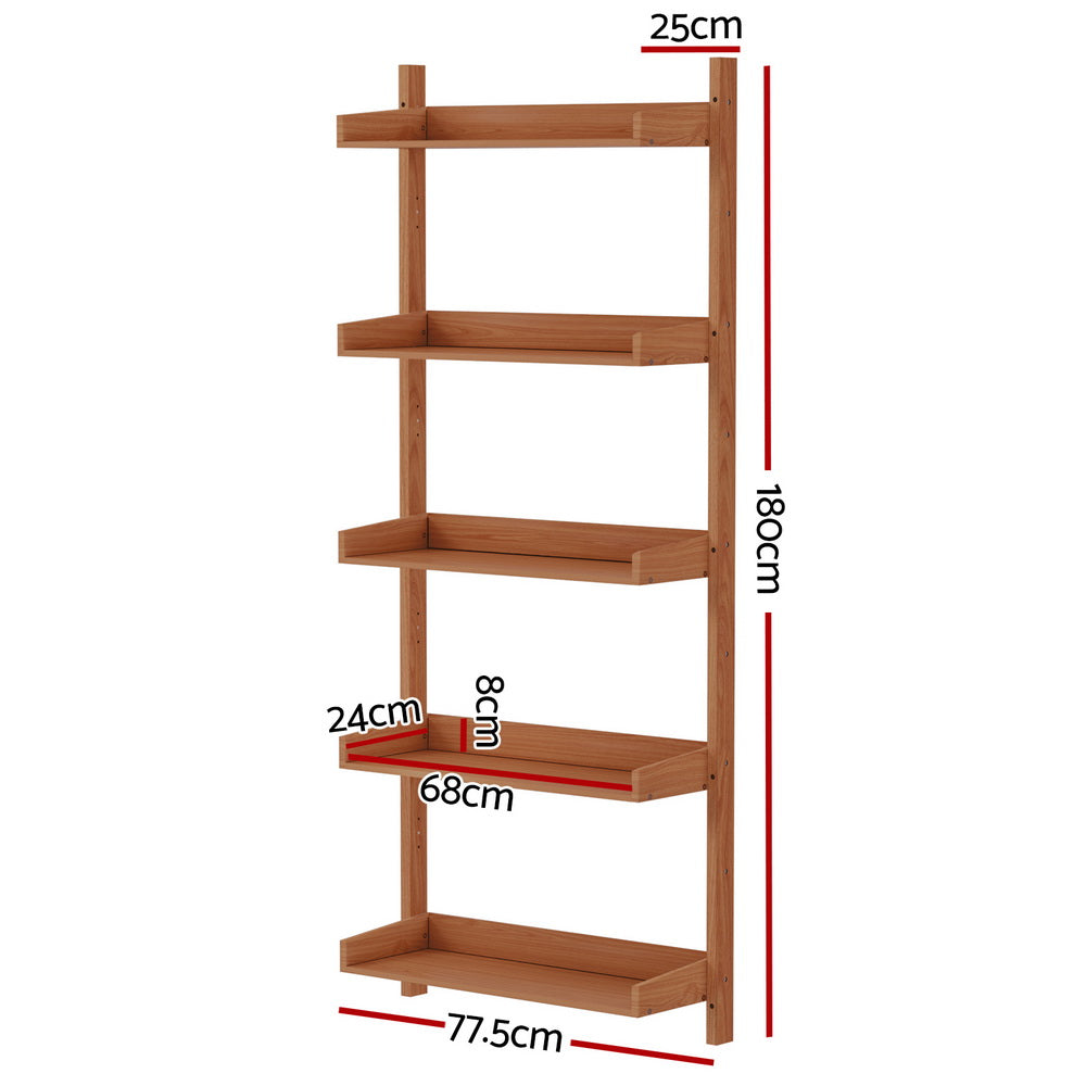 Artiss Bookshelf Floating Shelf  CAPIZ Oak-1