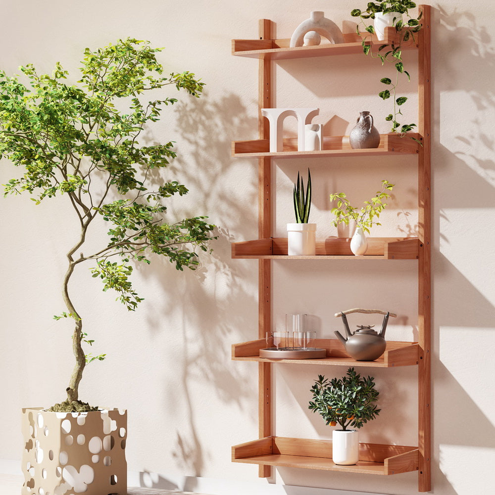 Artiss Bookshelf Floating Shelf  CAPIZ Oak-6