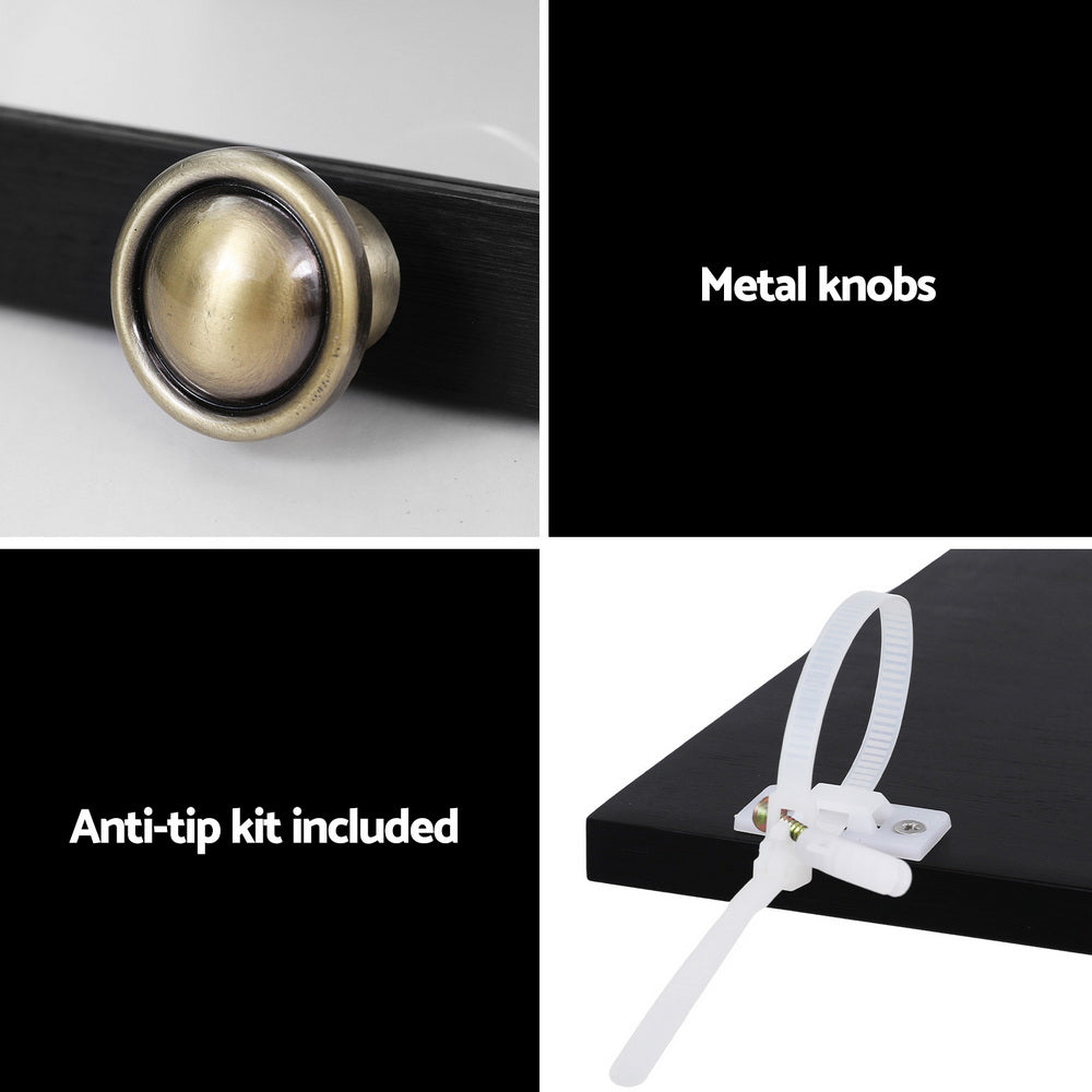 Artiss 5-Tier Display Cabinet Storage Bookshelf Clear Shelf Black-6