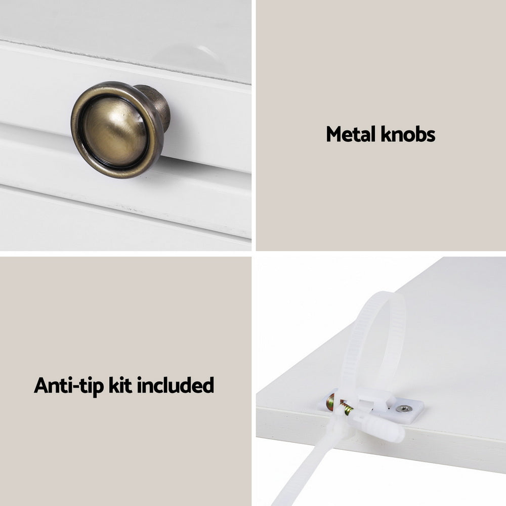 Artiss 5-Tier Display Cabinet Storage Bookshelf Clear Shelf White-6