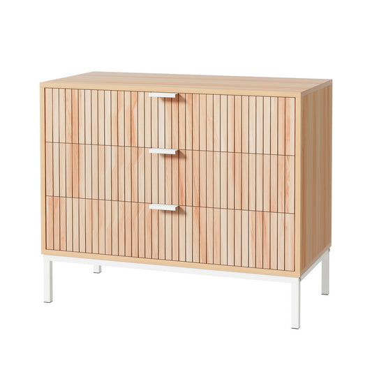 Artiss 3 Chest of Drawers  - LURA Pine-0