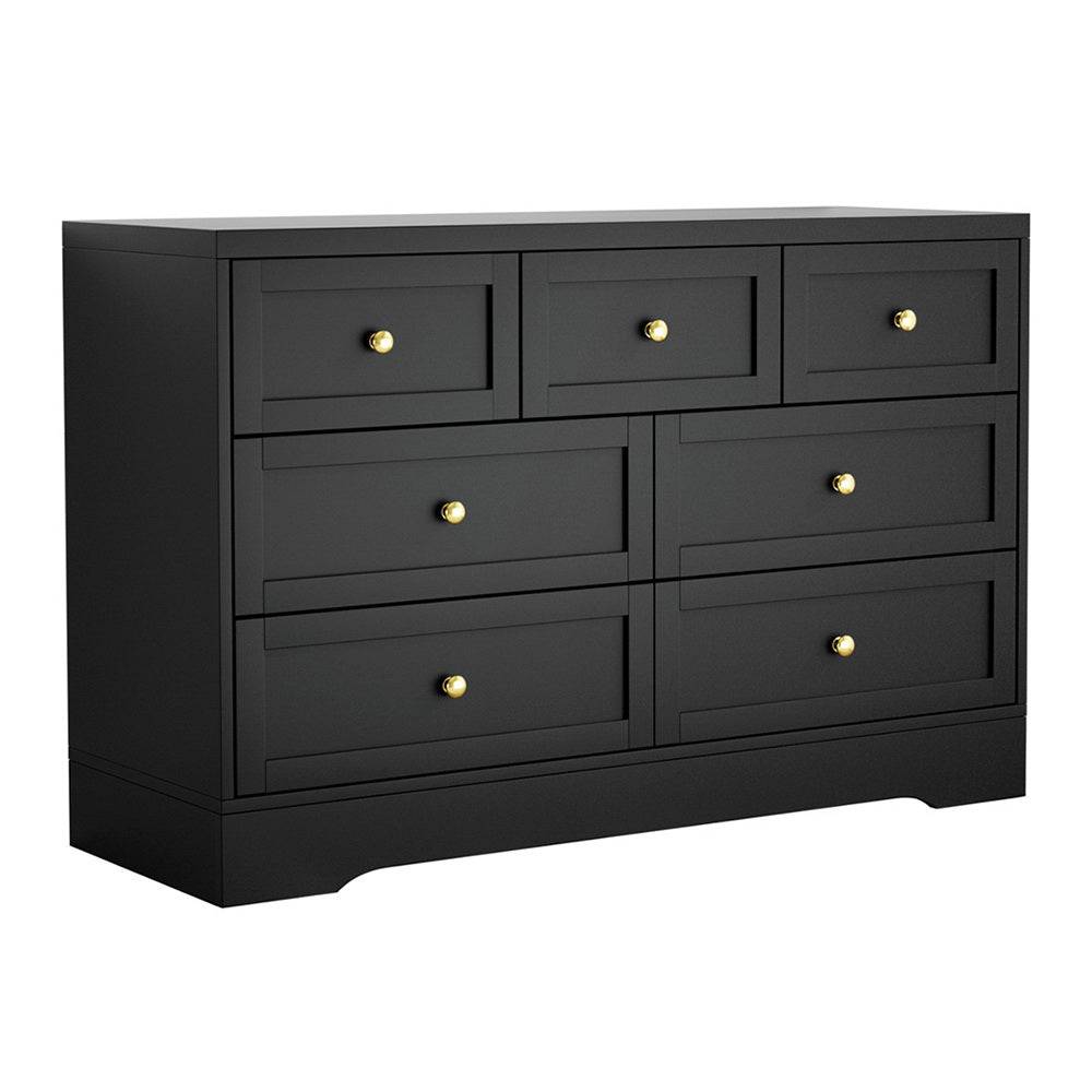 Artiss 7 Chest of Drawers Dresser Table Black-3