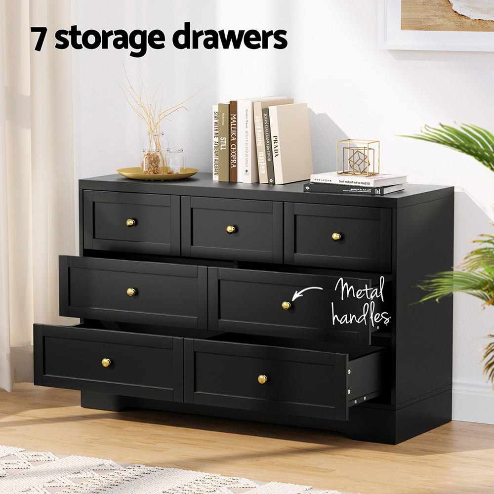 Artiss 7 Chest of Drawers Dresser Table Black-6