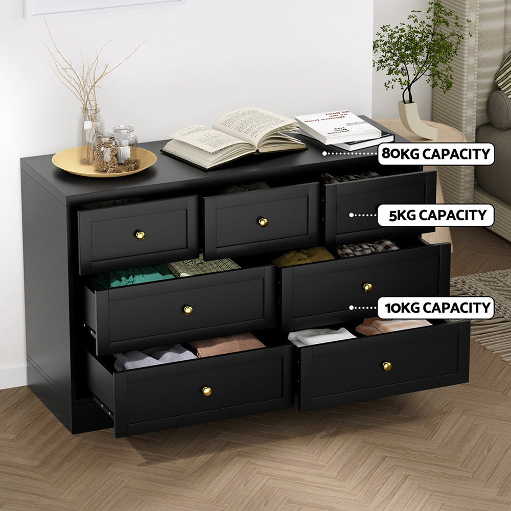 Artiss 7 Chest of Drawers Dresser Table Black-7