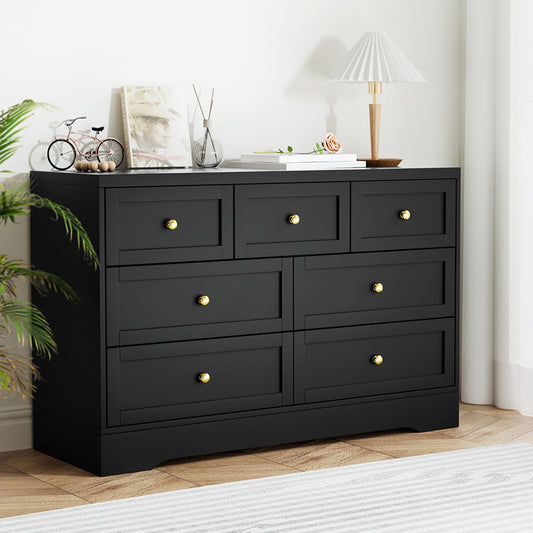 Artiss 7 Chest of Drawers Dresser Table Black-0