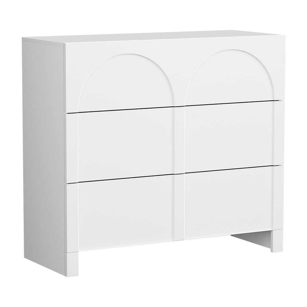 Artiss 3 Chest of Drawers Lowboy Dresser Cabinet White-0