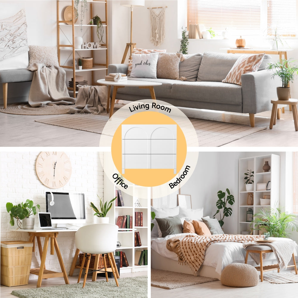 Artiss 3 Chest of Drawers Lowboy Dresser Cabinet White-6