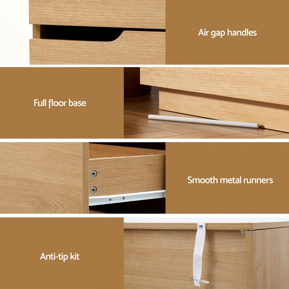 Artiss 6 Chest of Drawers Dresser Table Pine-5
